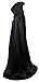 OLABB Unisex Hooded Cape Cloak Party Costumes for Halloween Christmas Cosplay Fancy Dress Costume Black