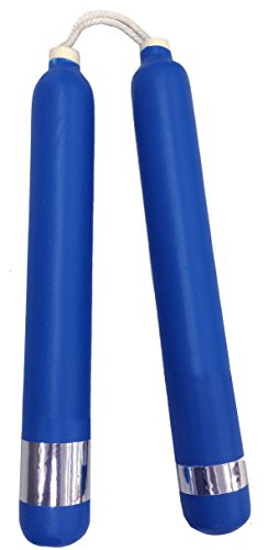 10 inch blue vinyl dipped foam nunchaku