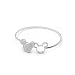1 X Fashion Women Jewelry Solid 925 Sterling Silver Bangle Bracelet Gift
