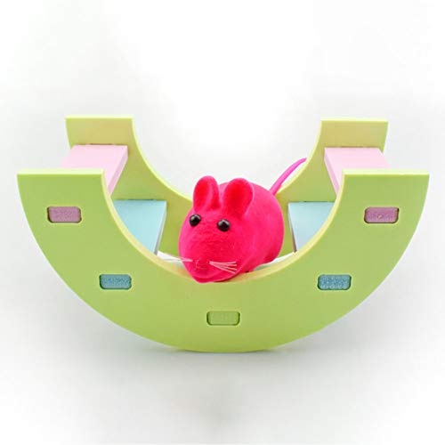 succeedtop Chinchilla Hedgehog Guinea Pig Toys Accessories Cage Toys House Supplies Habitat Ferret Rat Hamster Toys Rainbow Bridge Guinea Pig Hamster Wooden Toy Physical Training Toys (L, Green)