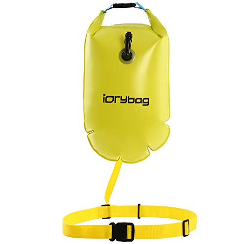 IDRYBAG Safety Swim Buoy Adult Tow Float 15L, Triathletes Open Water Swim Buoy Safe Training