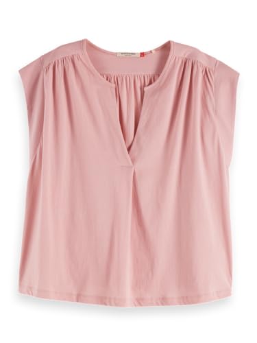 Scotch & Soda Camiseta drapeada con Cuello en V, Lila bruñido U633, S