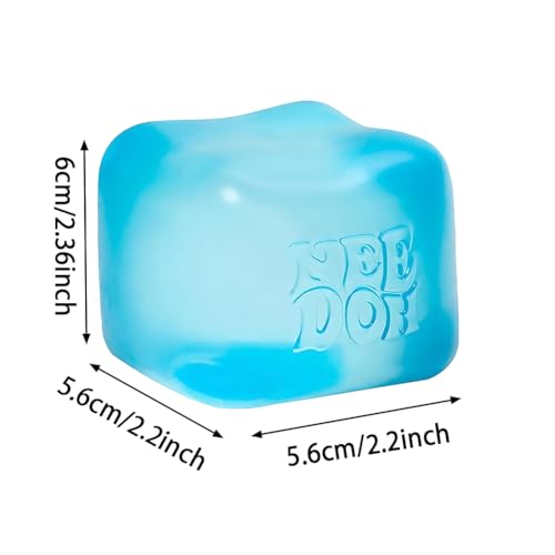 Glow in The Dark Sensory Cube Fidget Toy, Soft TPR Luminous Squeeze Block, Portable Stress Relief Hand Toy, Compact Decompression Cube, Safe Cute Desktop Play Toys for Kids and Adults