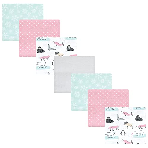 Hudson Baby Unisex Baby Cotton Flannel Receiving Blankets Bundle, Girl Arctic A…