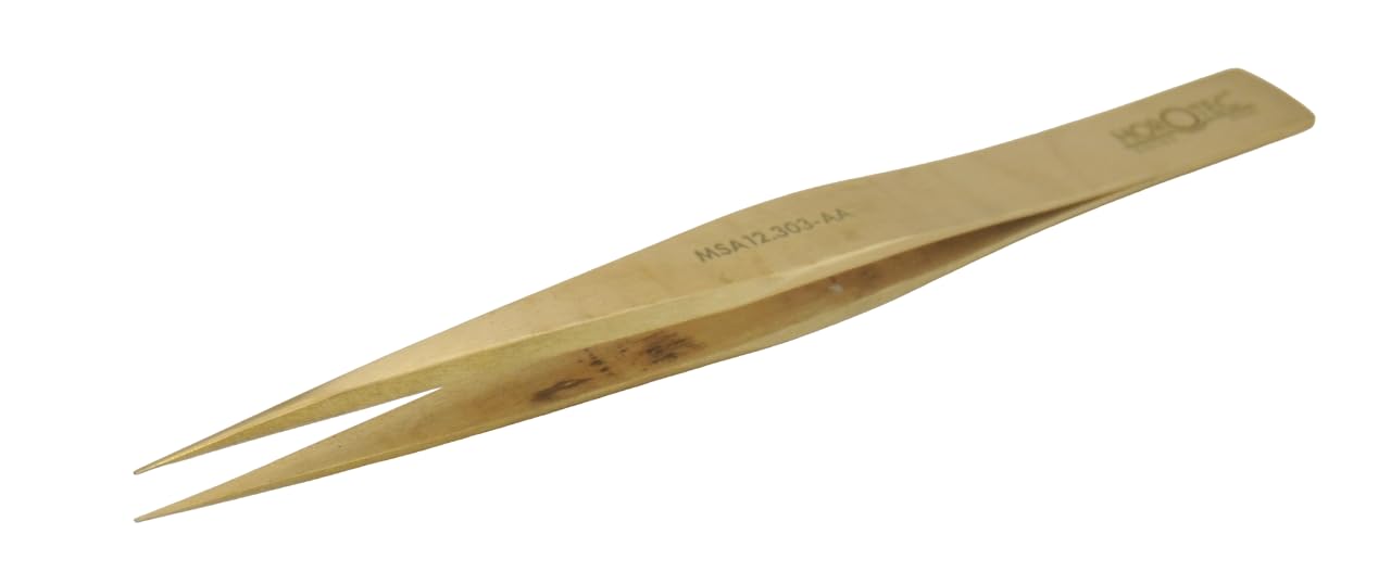Horotec MSA12.303 Precision Tweezers for Watchmaking, Brass, Excellent Workmanship, Swiss Made, Various Sizes to Choose From (12.303-AA)