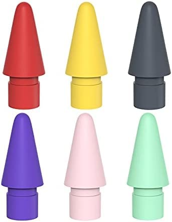 Tucana 6PCs Colorful Pen Tips Compatible for iPad Pencil 1st & 2nd Generation (Red/Yellow/Purple/Pink/Teal)