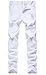 NITAGUT Men's Ripped Slim Fit Tapered Leg Jeans White-US 30