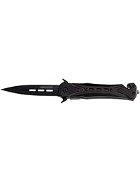 Cuchillo táctico TAC Force TF 719BK plegable de apertura asistida de 4.5 pulgadas cerrado, hoja negra, mango negro., negro