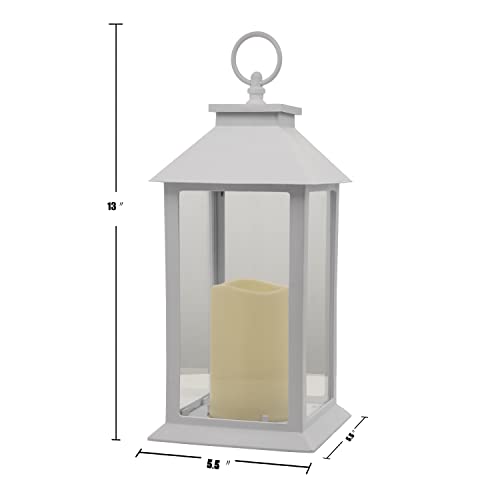 YAKii Hanging Glass Panes Lantern Led Candle Light Operated by 3AAA
