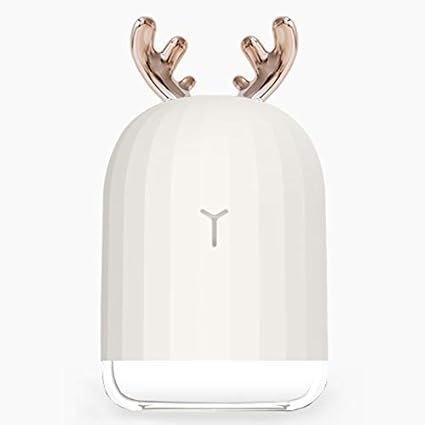 Amazon 加湿器 可愛い アロマ加湿器 Usb加湿器 超音波式加湿器 卓上加湿器 お洒落 ミニ鹿 Ledライト付き ７色変換 静音仕様 乾燥対応 部屋 オフィス 車載 ホワイト E Able 空気清浄機 通販