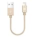OPSO [Apple MFi Certified] 0.15M / 0.5 ft Nylon Braided Lightning 8-pin to USB Charging Cable/Cord for iPhone 7 6s 6 Plus 5s 5,iPad Pro Mini iPod - Gold