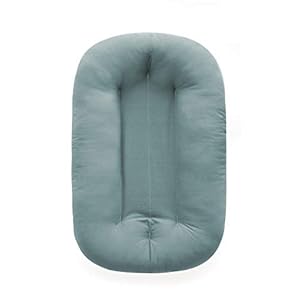 Snuggle Me Organic Bare | Baby Lounger & Infant Floor Seat | Newborn Essentials | Organic Cotton, Fiberfill | Slate