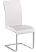 ARMEN LIVING Amanda Side Upholster Chrome White Finish Kitchen & Dining Chair-Set of 2