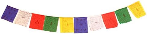 Ganesh Himal Tibetan Buddhist Prayer Flags Outdoor Medium Cotton Flag from Nepal Fair Trade (Medium Traditional Design)
