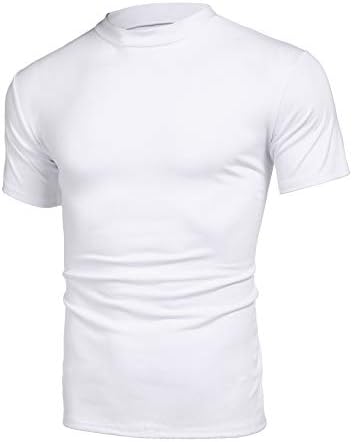 ZEGOLO Mens Thermal Mock Turtleneck Long Sleeve T Shirt Knitted Pullover Basic Slim Fit Shirts