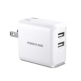 POWERADD USB Wall Charger,24W Dual Port 5V/2.4A Charger Slim Adapter with Foldable Plug and SmartID Technology, invisible Light for iPhone XR/XS/X/XS Max/Plus,iPad Pro Air/Mini, Samsung S4/S5 and More