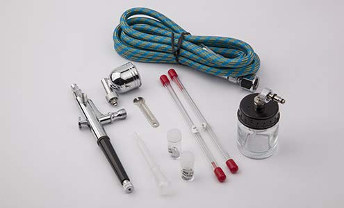 Andreas Dell Airbrush-Set mit 4-bar Kompressor â Airbrush- & Lackierpistolen, Komplett-Set für Tattoo, Kunst, Malerei | Nadeln & Düsen | Dual-Set mit Manometer & Luftfilter – Bild 6