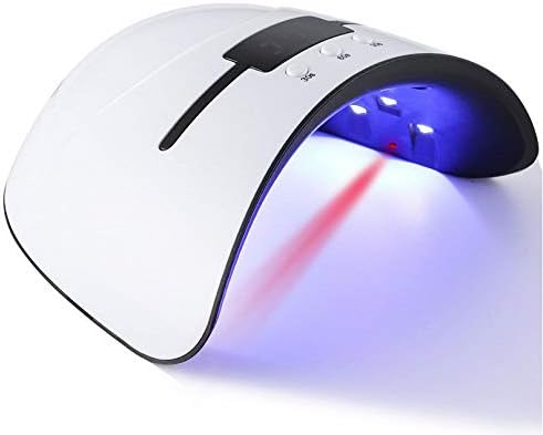 NailGlam ® Manicure and Pedicure LED UV Nail Lamp Professional Gel Polish Nail Dryer UV LED Light 3 Time Presets 30s, 60s, 99s + Smart Auto-Sensing & Fast Curing w/Large LCD Timer display - White