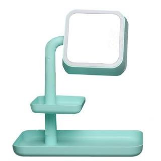 VelKro Plastic 1200mAh Rechargable LED Vanity Mirror and Table Lamp with Storage Trays and USB Extending Port, Stoving Varnish ABS (Colour May Vary)