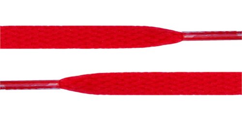 Flat Shoelaces 5/16" Wide Solid Colors Several Lengths For Sneakers and Shoes (Red-27)