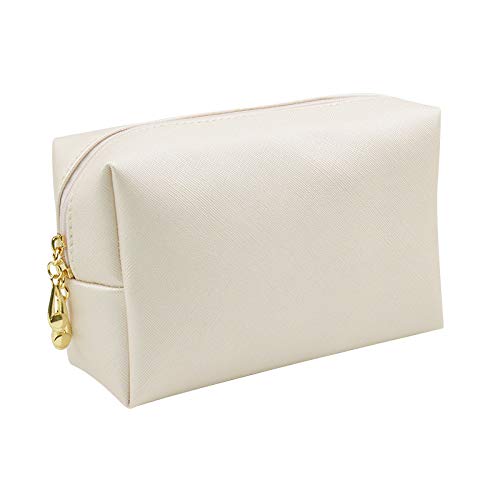 Large Capacity Travel Cosmetic Bag Women, Waterproof Portable PU Leather Toiletry Bag, Multifunctional Travel Toiletry Bag Makeup Organizer Storage Bag for Women（Small-Shell Gold）