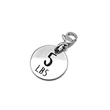 5 lbs Weight Loss Jewelry Charm - Motivational and Inspirational Jewelry for Fitness and Workout Motivation for Pounds Lost - Stainless Steel Engraved Charm and Clasp - Tarnish Free Charms