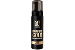 SOSU Dripping Gold Luxury Tanning Mousse 5 Oz! Formulated with Hyaluronic Acid, Vitamins A & E! Vegan Friendly, Cruelty Free And Paraben Free! Choose Medium, Dark Or Ultra Dark! (Medium)
