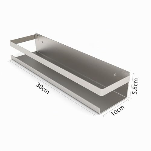 Bestdon Stainless Steel Bathroom Shelf, Shower Shelves Wall Without Drilling for Bathroom and Kitchen, Self-Adhesive, Brushed, 30 cm
