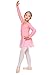 Arshiner Girls Basic Long Sleeve Ballet Skirted Leotard for Dance Ballet Pink Size 3-4 Toddler
