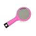 Pack of 2 Rainbow Volumizing Hair Straightening Brushes Detangling Hair Brushes Hair Curl Straight Magic Combs with Mirror (Pink & Purple)