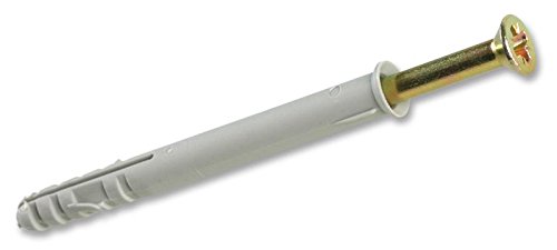 DURATOOL 10mm x 160mm Nylon Frame Fixings - Pozidriv Head Screws, Bright Zinc Plated - Pack of 10