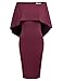 GRACE KARIN Women Sexy Clubwear Bodycon Cocktail with Cape Size L Wine Red