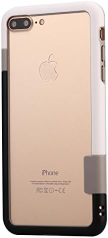 iPhone 7 plus Case, Slim Fit Protective Bumper Soft TPU Frame Case Cover All Side Protection for iPhone 7 plus 5.5 Inch (White+Black)