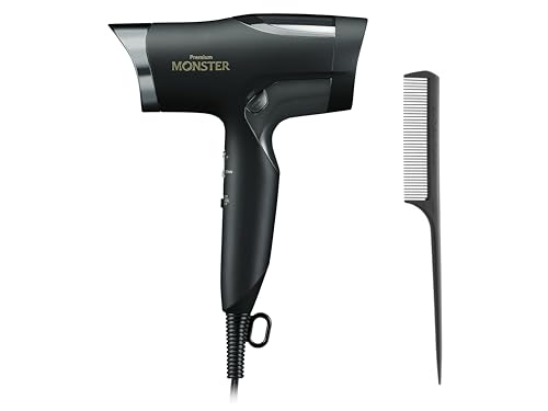 【Amazon.co.jp限定】コイズミ ヘアドライヤー BLDC ダブルファンドライヤー プレミアム モンスター 速乾 温冷自動切替 デジタルディスプレイ スカルプ機能 マイナスイオン コーム付き ブラック KHD-W996/BK