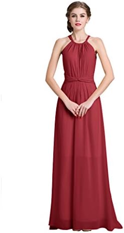 Denovelty Women's Halter Evening Prom Formal Party Bridesmaid Maxi Long Dress