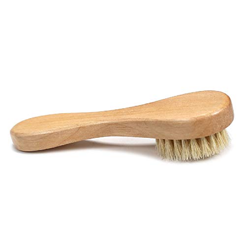 Putars Facial Brush Waterproof Facial Cleansing Brush for Gentle Exfoliation and Deep Scrubbing New Natural Bristle Dry Skin Exfoliation Brush Massager Face Brush Body Brush Face Brush