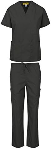 MAR SCRUBS Medical Uniform Women and Man Medical Scrubs SETS Top and Pants Grey-S