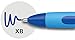 Schneider Slider Memo XB (Extra Broad) Ballpoint Pen, 1.4 mm, Light Blue Barrel, Assorted Ink Colors, Pack of 3 Pens: Black, Red, Blue (150293)
