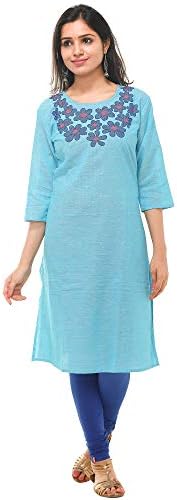 Cross Colors Women's Tops Stitched Straight Cotton Kurti Women's Kurta