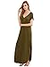 Verdusa Women's V Neck Side Pockets Split Hem Beach Long Maxi Dress Olive Green XL
