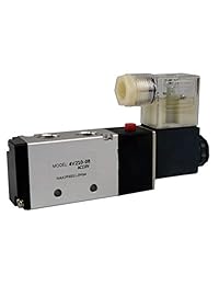 BestTong Pneumatic 4V210-08 Air Control Solenoid Valve AC110V 5 Way 2 Position PT1/4 Internally Piloted Acting Type Single Electrical Control
