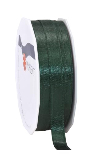 PRAESENT C.E. Pattberg SATIN pine green gift ribbon, 27 yards for Wrapping Gifts, 0.39 inches width, Ribbon for Decorating & Crafting, Decorative Ribbon for Gifts, for every occasion