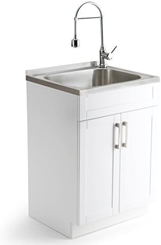 Wyndenhall Hartland 24-inch Laundry Cabinet With Faucet and Stainless Steel Sink by Product Wyndenhall Hartland