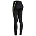 Wonderience Women Sauna Weight Loss Slimming Neoprene Pants with Side Pocket Hot Thermo Fat Burning Sweat Leggings (Black-Green, L)