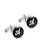 Jstyle Initial Cufflinks for Men Alphabet Letter Cufflinks Black Shirt Business Wedding A-Z