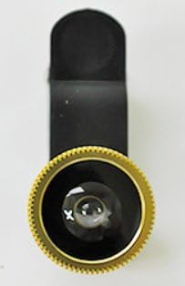 Withjenny Universal 3 in 1 Camera Lens Kit for All Brands of Smart Phones, Tablets, Ipad, and Laptops Includes One Fish Eye Lens/One 2 in 1 Macro Lens and Wide Angle Lens (Gold)