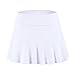 32e-SANERYI Women's Basic Elastic Tennis Skirt with Shorts Active Skort (sk25,S,White)