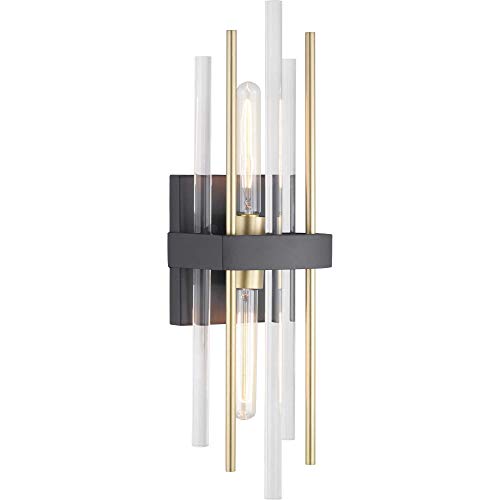 Progress Lighting P710063-031 Orrizo Collection Two-Light Wall Sconce, Black Progress Lighting P710063-031 Orrizo Collection Two-Light Wall Sconce, Black