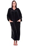Del Rossa Womens Fleece Robe, Soft Zip-Front Bathrobe