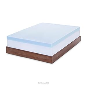 Amazon.com: LUCID 4 Inch Gel Memory Foam Mattress Topper ...